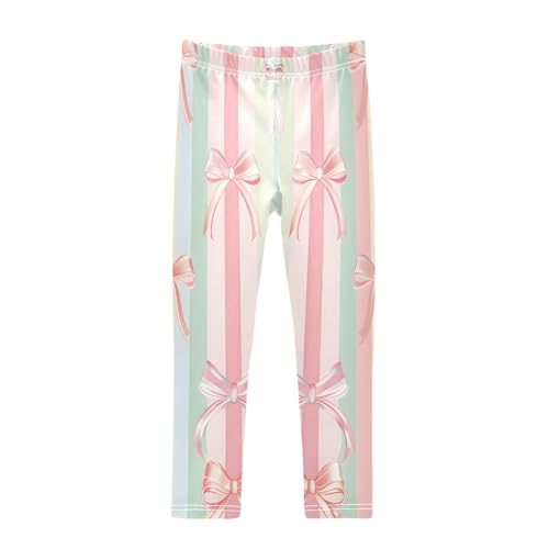 Toddler Girls Leggings Printed Yoga Pants Leggings Vector Pattern with Bows for Kids