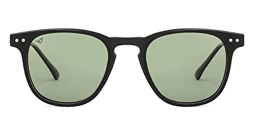 Image of Vincent Chase By Lenskart | Full Rim Round Stylish Sunglasses | Polarized and UV Protected | For Men and Women | Large | VC S14089