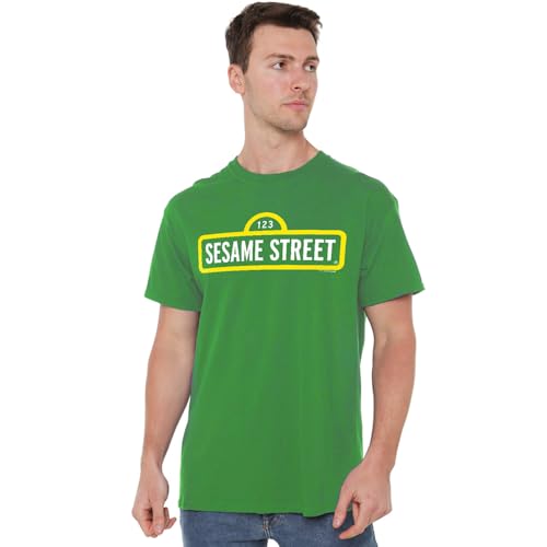 T-shirt Sesame Street Logo grande taille 4XL unisexe pour un vêtement ample Vert Kelly