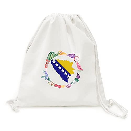 Sac de course pliable avec sangle drapeau Bosnie fruits et légumes zéro déchet