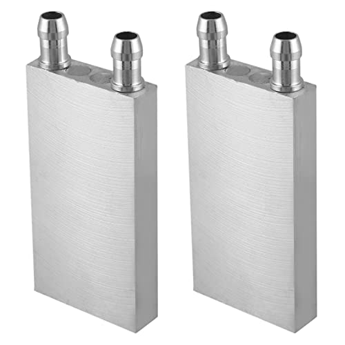 Giwnhvx 2 blocchi di raffreddamento ad acqua liquida in alluminio per computer CPU radiatore per PC e laptop CPU sistema dissipatore di calore argento (80 mm)