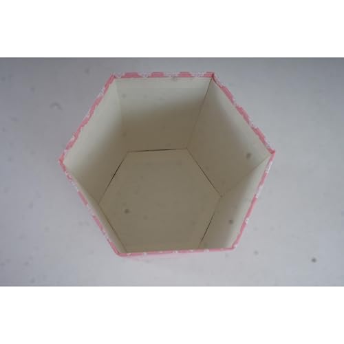 Image of Floral Hand Block Printed 3.3 Gallon Decorative Waste Basket - Eco-Friendly Cardboard Trash Can, Plastic-Free & Sustainable, Perfect for Christmas and Housewarming Gifts (1, Pink Botti)