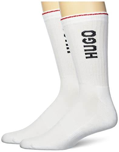 HUGO Men's 2-Pack Side Logo Combed Cotton Socks