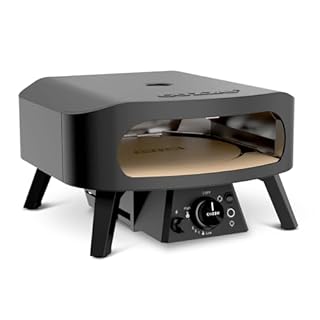 Cozze Four à pizza à gaz édition noire avec pierre rotative Ø 34,5 cm - 600 °C, pizza en 2 minutes