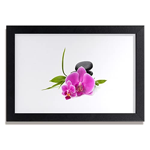 Image murale haut de gamme avec cadre en MDF motif pierres de fleurs