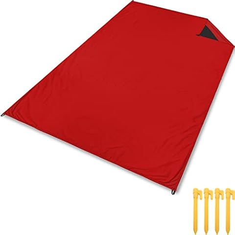 gipfelsport Beach Blanket - Travel Picnic Blanket | Sandfree, Lightweight, Waterproof, Portable | 200x140cm | Red Cover
