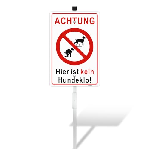 Goodvia Hundekot Verboten Schild mit Pfahl Aluminium Hier Bitte Nicht Hundekot Verboten Aluminium 20x30cm (Format A4) von Goodvia