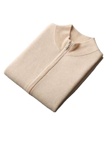 Men Zipper Wool Cardigan Waistcoat Sweater Sleeveless Knitwear Merino Wool Vest Tops