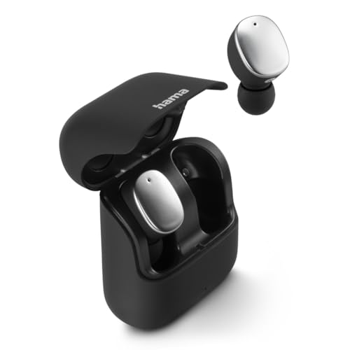 Hama Bluetooth Kopfhörer Spirit Pure (In Ear Kopfhörer mit Mikrofon, True Wireless Earbuds mit Ladecase, IPX5 spritzwassergeschützt, 25h Akku, kabellose Kopfhörer mit Sprachsteuerung) schwarz