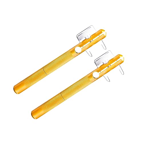 Abaodam 1set Portable Metal Hook Tying Device Fishing Knotter Tool for to Hook Connection Lightweight and Durable for Anglers and Fishing Enthusiasts Golden Finish 2pcs