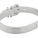 High Polished Stainless Steel Adjustable Belt Buckle Love Bracelets Bangle For Men/Women 6.5inch- 7.5inches Perimeter (White Silver, 6.5inches)