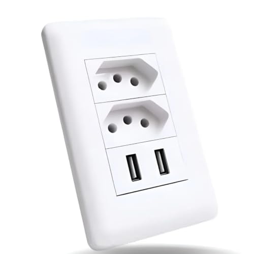 Tomada Parede USB 4x2 Universal Bivolt Carregador Turbo