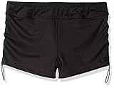 TYR Women's Standard Della Boyshort for Swimming, Yoga, Fitness, and Workout, Black, Small