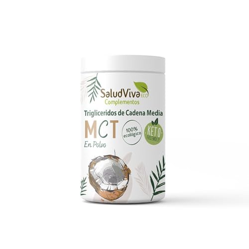 MCT en polvo ecológico de coco SaludViva 150 g | Triglicéridos de cadena media para energía rápida | Ideal para café, batidos y recetas keto | Complemento alimenticio sin gluten