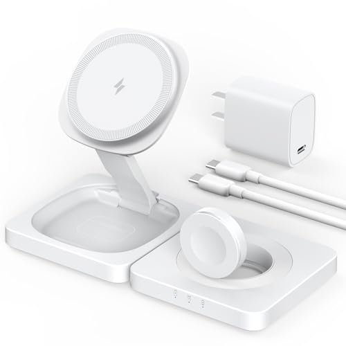 Amazon.co.jp: ADADPU 3 in 1ワイヤレス充電器 折りたたみ式 MagSafe