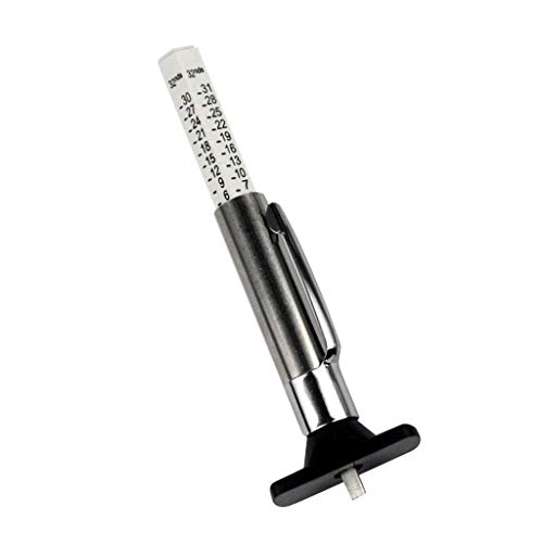 Preisvergleich Produktbild B Baosity Autoreifen Profiltiefenmesser, Farbcodierter Reifendruckmesser Messgerät Profilprüfgerät Reifentester, Metrischer Zoll Umbau 1 25mm (Weiß)