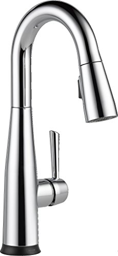 Weekly Top Sale Delta Faucet Essa Touch Bar Faucet with Pull Down Sprayer, Chrome Bar Sink Faucet Single Hole, Wet Bar Faucets Single Hole, Prep Sink Faucet, Delta Touch2O Technology, Chrome 9913T-DST