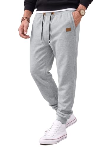 JMIERR Men's Fleece Lined Joggers Zipper Pockets Sweatpants,Grey,M