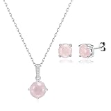 Philip Jones Sterling Silver Rose Quartz Gemstone...
