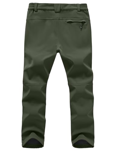 TBMPOY Mens Snow Ski Hiking Pants Waterproof Insulated Winter Fleece Lined Softshell Outdoor Snowboard Zipper Bottom Leg2