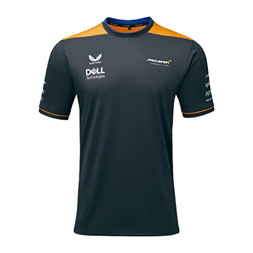 McLaren Camiseta réplica del equipo F1 para hombre 2022, Gris oscuro, XXL