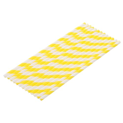 100 pitillos de papel naranja y blanco a rayas miniatura 1