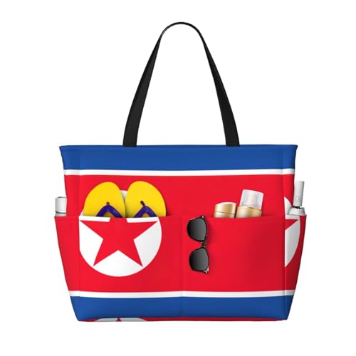 Sac cabas grande capacité imprimé drapeau coréen noir taille unique