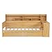 Ball & Cast Twin Size Daybed with Two Storage Drawers,Multi-Functional Bed Frame with Storage Shelves and Desk, Wooden Day Bed with Slats Support,No Box Spring Needed,Natural