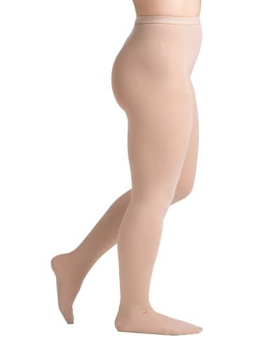 Image of EvoNation Men & Women Waist High 20-30 mmHg Graduated Compression Opaque Pantyhose - Firm Pressure Compression Garment