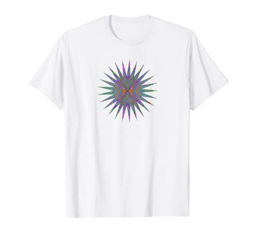 Astratto Trippy viola, arancione e verde lime farfalla Maglietta