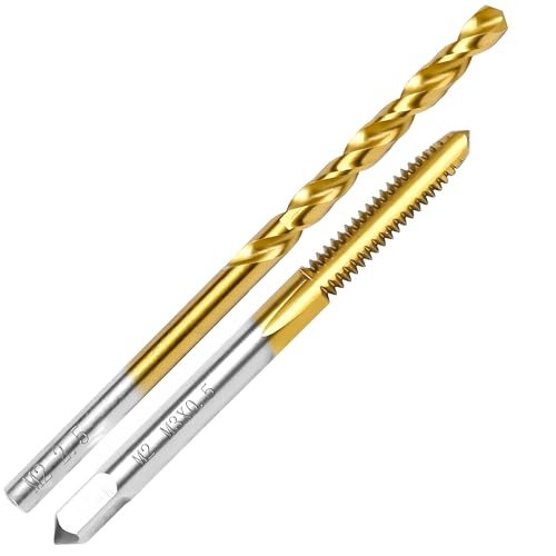 RURITKIT M3x0.5 Tap and 2.5mm Drill Bit Kit, M2 HSS Metric Drill and Tap Set, Combination of Drill and Tap Kit for Metal