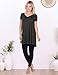 Popana Short Sleeve Tunic Tops for Women, Flowy Stretch Loose Fit Short Sleeve Tunic Tops for Leggings Olive