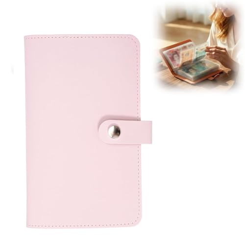 Money Saving Wallet 100 Envelopes Saving Challenge Binder Money Wallets for Saving Cash Budget Organizer Savings Book for Couples & Adults (Pink)