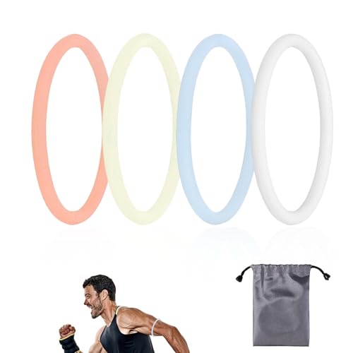 Lyreh 4uds Bandas Soporte Tendón Rotuliano, Banda Rótula Silicone Estabilizador con Bolsa Almacenamiento Rodillera Elástica Patela para Hombres Mujeres Carrera Fútbol Senderismo y Deportes (Color 5)