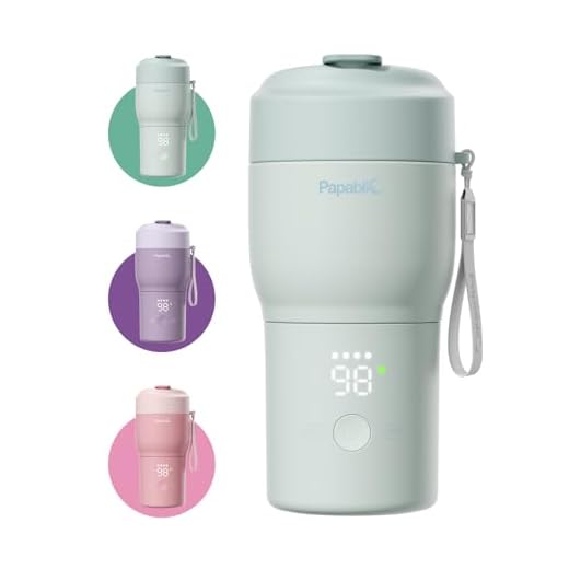 Papablic Portable Bottle Warmer Pro — 115W Fastest Heating, Built-in Sterilizer, Baby Milk Warmer On The Go for Travel and Home, 5 Temp Settings and Keep Warm for Breastmilk & Formula (Mint Green)