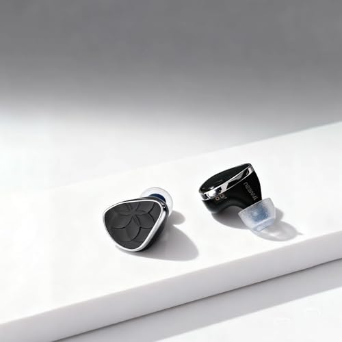 Image of TANGZU x AZLA Noir Blanc in Ear Monitors, 1DD + 3BA Hybrid Drivers Earphone, HiFi Wired Gaming IEM Earbuds with 3.5mm & 4.4mm Modular Detachable Changeable Cable Plug for Musician Audiophile Gamer