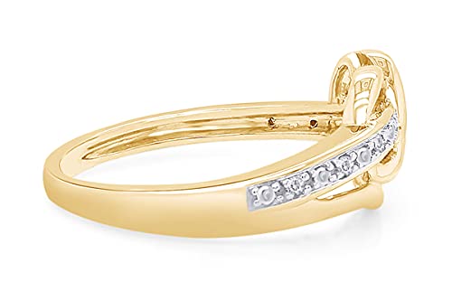 AFFY 1/20 cttw Round Cut Natural diamond 14k Gold Plated Sterling Silver Diamond Heart Infinity Ring, G-H Color, I1-I2 Clarity4