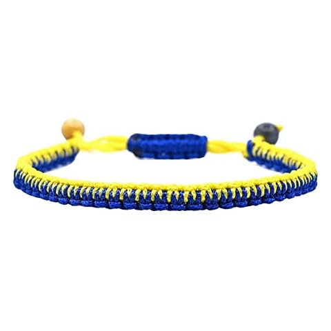 Ukraine Bracelet Ukraine Flag Healing Crystal Bracelet Blue & Yellow Rope Braided Bracelet Ukraine Jewelry for Women Men Kids Unisex Bracelet Cover