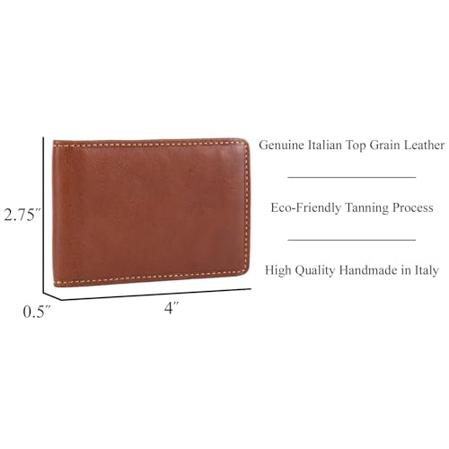 Tony Perotti Mens Minimalist Money Clip Bifold ID Wallet Credit Card Holder Italian Leather3