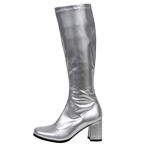 Image of JiaLuoWei GOGO Boots for Women, Knee High Boots, PU Leather Zip Ladies Party Dance Shoes