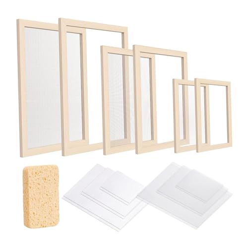 Cadre de fabrication de papier en bois avec éponge et papier