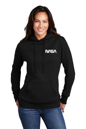 Go All Out 3X-Large Black Women NASA Worm Logo Left Chest Sweatshirt Hoodie