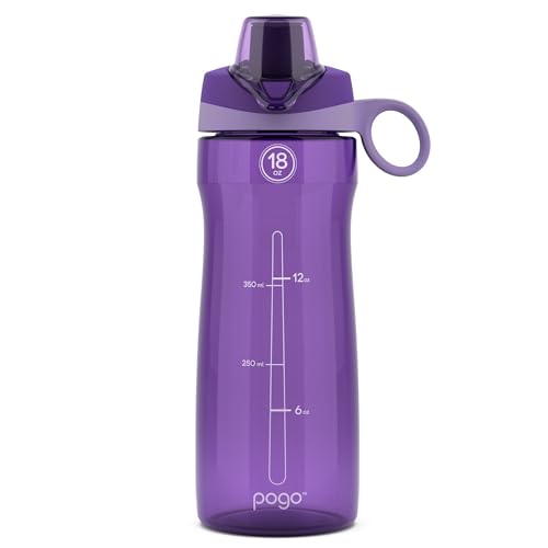Image of Pogo BPA-Free Plastic Water Bottle with Chug Lid, 18 Oz, Purple
