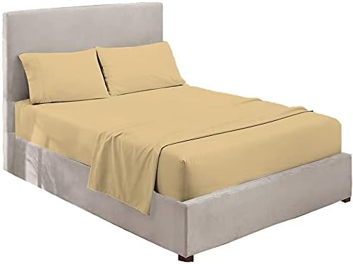 Miniatura 3 de Top - Juego de sábanas de cabeza dividida tamaño Queen, base de cama ajustable, sábanas de 100 % algodón egipcio sólido de color gris pardo que se