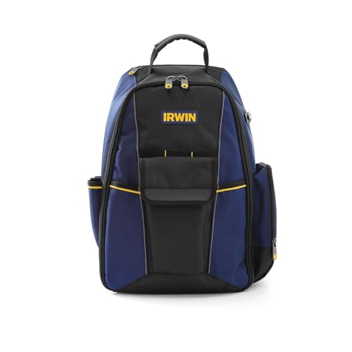 Irwin Mochila para Ferramenta com 27 Bolsos, Bolsa de Ferramenta com Mais de 22kg de Capacidade, Mochila Impermeável Ideal para Armazenamento de Ferramentas, Modelo 2012167LA