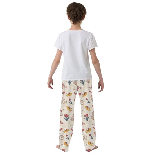 European Houses Tulips Bikes Boys Pants for Kids Jogger Pants with Pockets S-XL3