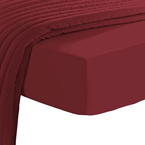 Pizuna Luxurious Cotton EU Single Fitted Sheet Rio Red