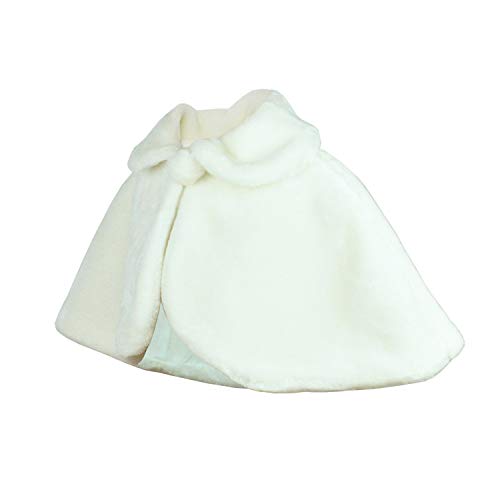 Abbyabbie.li Flower Girl Cozy Faux Fur Bolero Shrug Shawl Wraps Princess Cape (S(1-3Years), Ivory) #TOP1