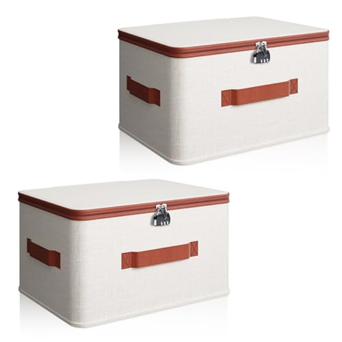 Lot de 2 boîtes verrouillables avec serrure à combinaison, boîte de rangement pour médicaments, boîte verrouillable avec serrure et couvercle, pour...