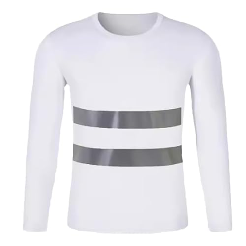 Generisch Camiseta reflectante para hombre de alta visibilidad, camiseta de manga larga, transpirable, de secado rápido, ropa de trabajo de alta visibilidad, sudaderas de seguridad y trabajo